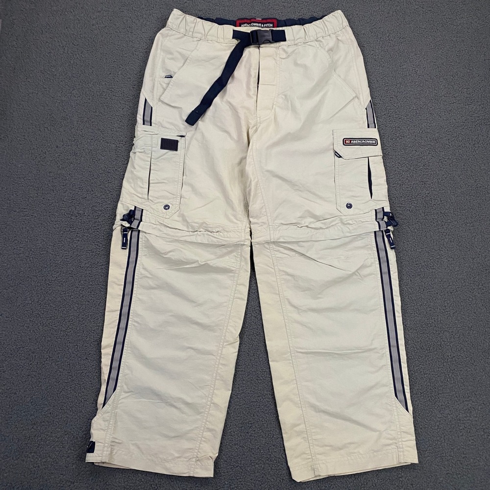 VTG Y2K Abercrombie Fitch Pants Small Paratroops Baggy Relaxed Nylon Zip Off